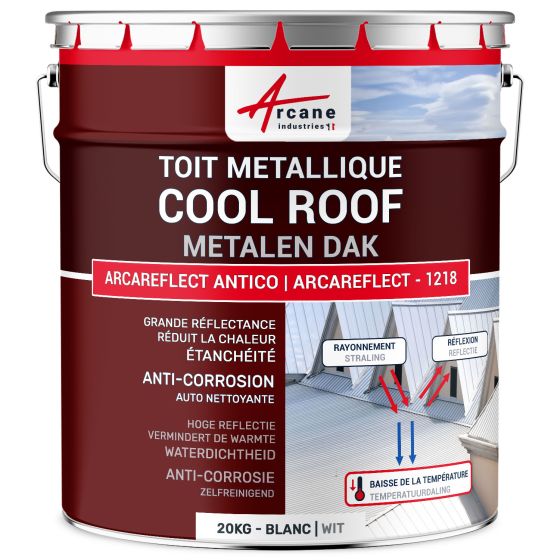 Coolroof, Warmtewerende verf voor metalen dak: ARCAREFLECT -1218