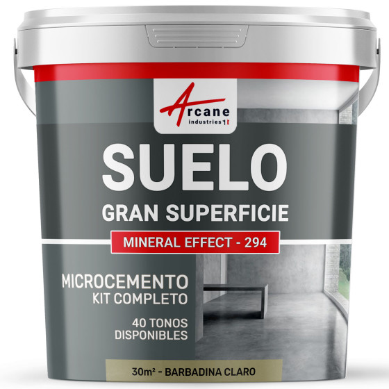 KIT DE MICROCEMENTO PARA SUELO DE GRAN SUPERFICIE ALTA PROTECCIÓN - Barbadina Claro - 30 m² (en 2 capas)