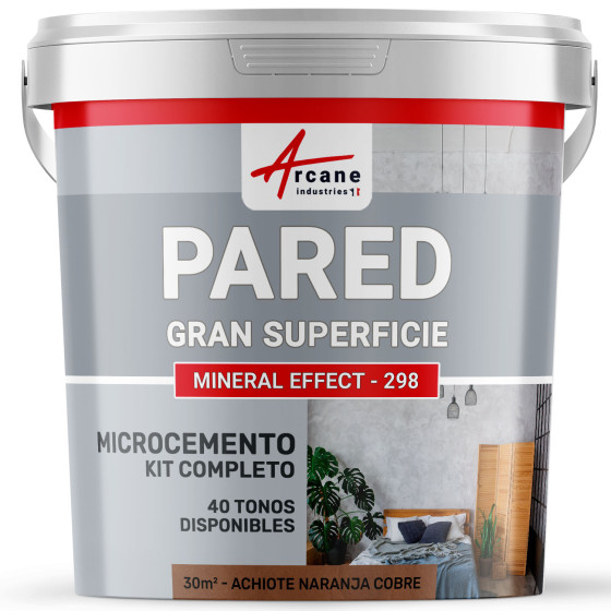 KIT HORMIGÓN PULIDO  PAREDES GRAN SUPERFICIE - Hormigón pulido especial  muros - Achiote Naranja Cobre  - 30 m² (2 capas)