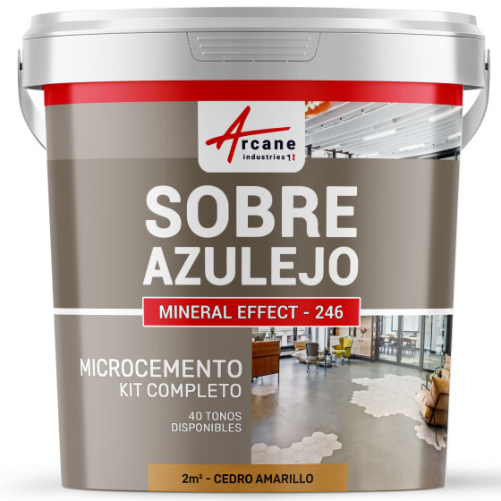 KIT DE HORMIGÓN PULIDO PARA AZULEJOS - Cedro Amarillo - 2 m² (en 2 capas)