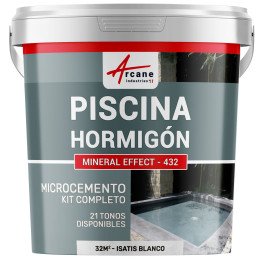Kit de Hormigón Piscinas de Hormigón - Revestimiento Impermeable de Alta Resistencia para PISCINA - Isatis Blanco - 32 m²