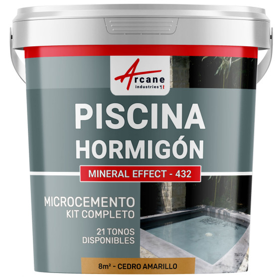 Kit de Hormigón Piscinas de Hormigón - Revestimiento Impermeable de Alta Resistencia para PISCINA - Cedro Amarillo - 8 m²