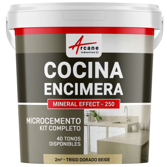 Hormigón Pulido para Cocina: Encimera - Revestimiento de Pared - Trigo Dorado Beige - 2 m² (en 2 capas)