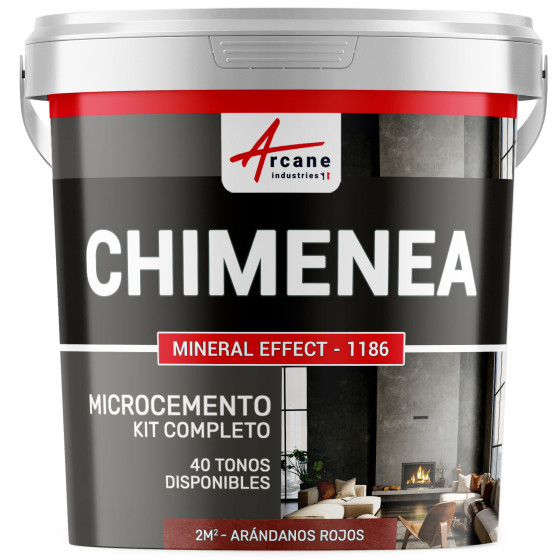 Kit de Hormigón Pulido para Chimenea - Arándanos Rojos - Rojo - 2 m² (en 2 capas)