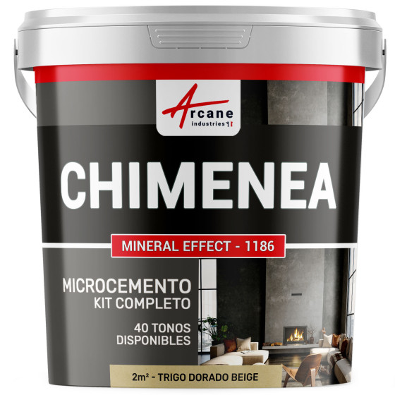 Kit de Hormigón Pulido para Chimenea - Trigo Dorado Beige - 2 m² (en 2 capas)