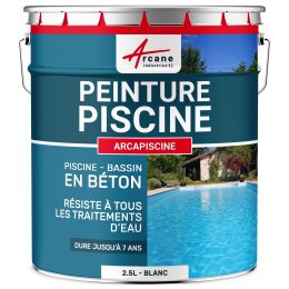 Peinture piscine béton  - ARCAPISCINE-2.5L-Blanc-Aspect / Couleur
