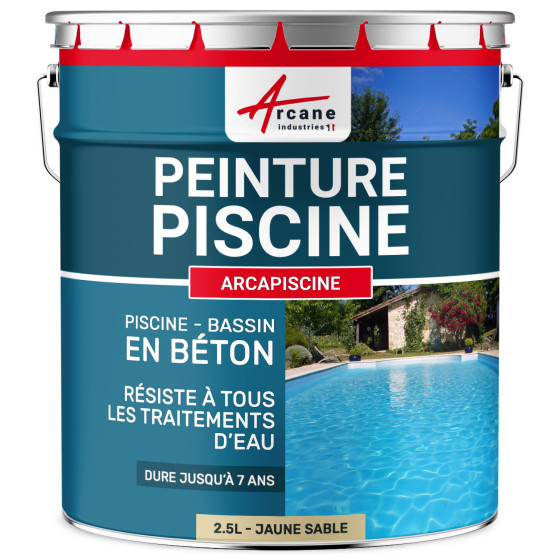 Peinture piscine béton  - ARCAPISCINE-2-5L-Jaune-sable-ral-1002-Aspect / Couleur