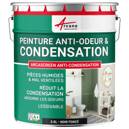 Peinture noire anti-condensation, anti-odeurs pour pièce humide : ARCASCREEN ANTI-CONDENSATION