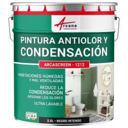 Pintura negra anticondensación, anti-olores para habitaciones húmedas: ARCASCREEN - 1212