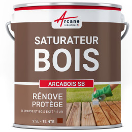 Saturateur terrasse en bois naturel : ARCABOIS SB-2-5L-Acajou-Couleur / Aspect