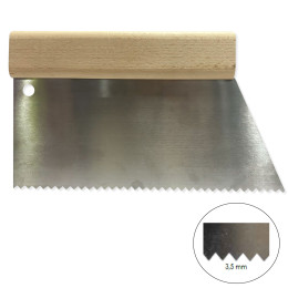 Spatola dentata 25cm denti 3,5mm 25 cm,  denti : 3.5 mm