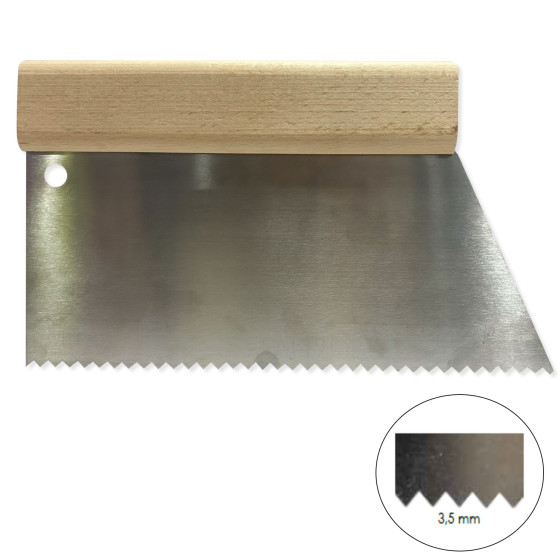 Getande spatel 25cm tanden 3.5mm