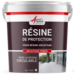 Résine de finition circulable poluyréthane toit plat et toit terrasse: ARCATHAN TRAFIC-4Kg-Blanc-Couleur / Aspect