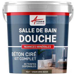 1-Main-Kit B‚ton Cir‚ Salle de Bain :  Enduit imperm‚able-kit10m2-Vison-Gris-beige-Aspect / Couleur