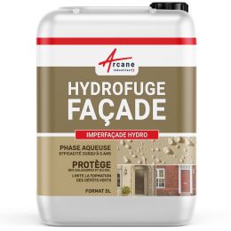 Hydrofuge façade pierre briques poreuses enduits et crépis: IMPERFACADE HYDRO-5L-jusqua-25m2-Transparent-Couleur / Aspect