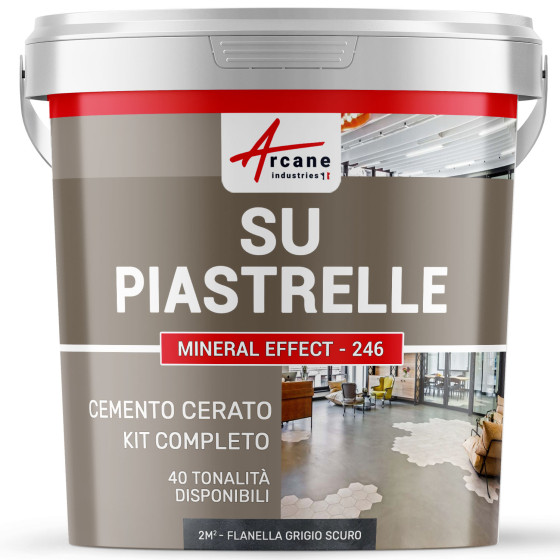KIT DI BETON CERATO PER PIASTRELLE 2 m²  Flanella Grigio Scuro