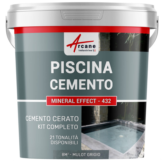 Kit Beton spatolato per piscina  8 m² Topolino Grigio