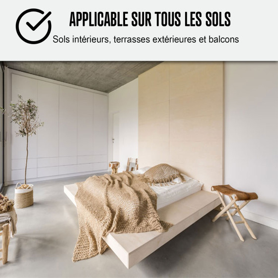 sol en béton ciré - KIT BETON CIRE SOL GRANDE SURFACE HAUTE PROTECTION