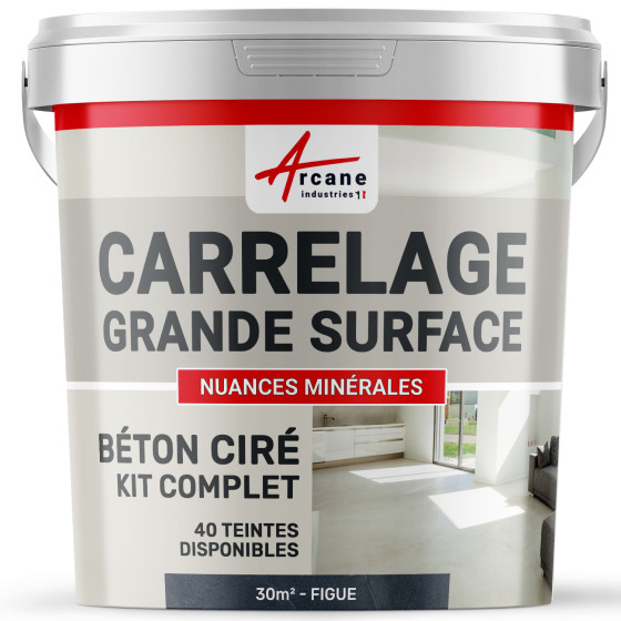 KIT BETON CIRE SUR CARRELAGE GRANDE SURFACE-Kit-30m2-Figue-Aspect / Couleur